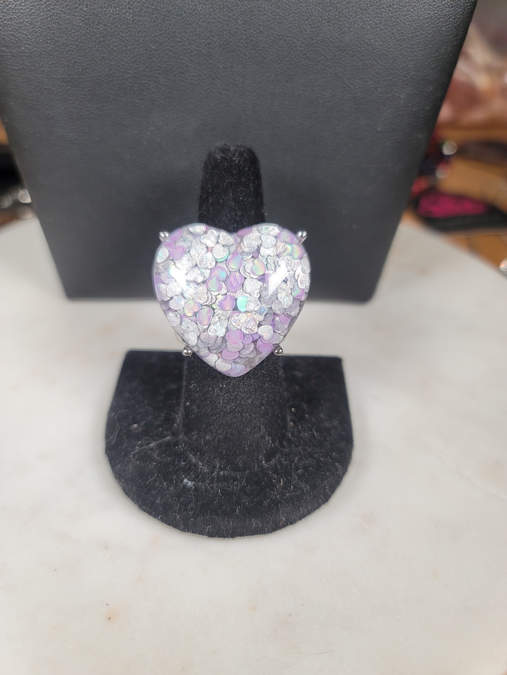 paparazzi Purple Heart Glitter Ring